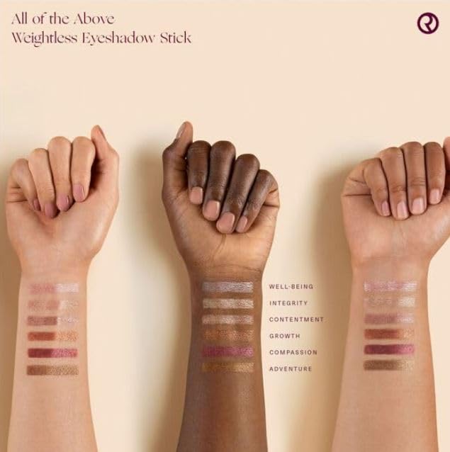 Close-up of Rare Beauty All of the Above Eyeshadow Stick tip for precise lid application.
