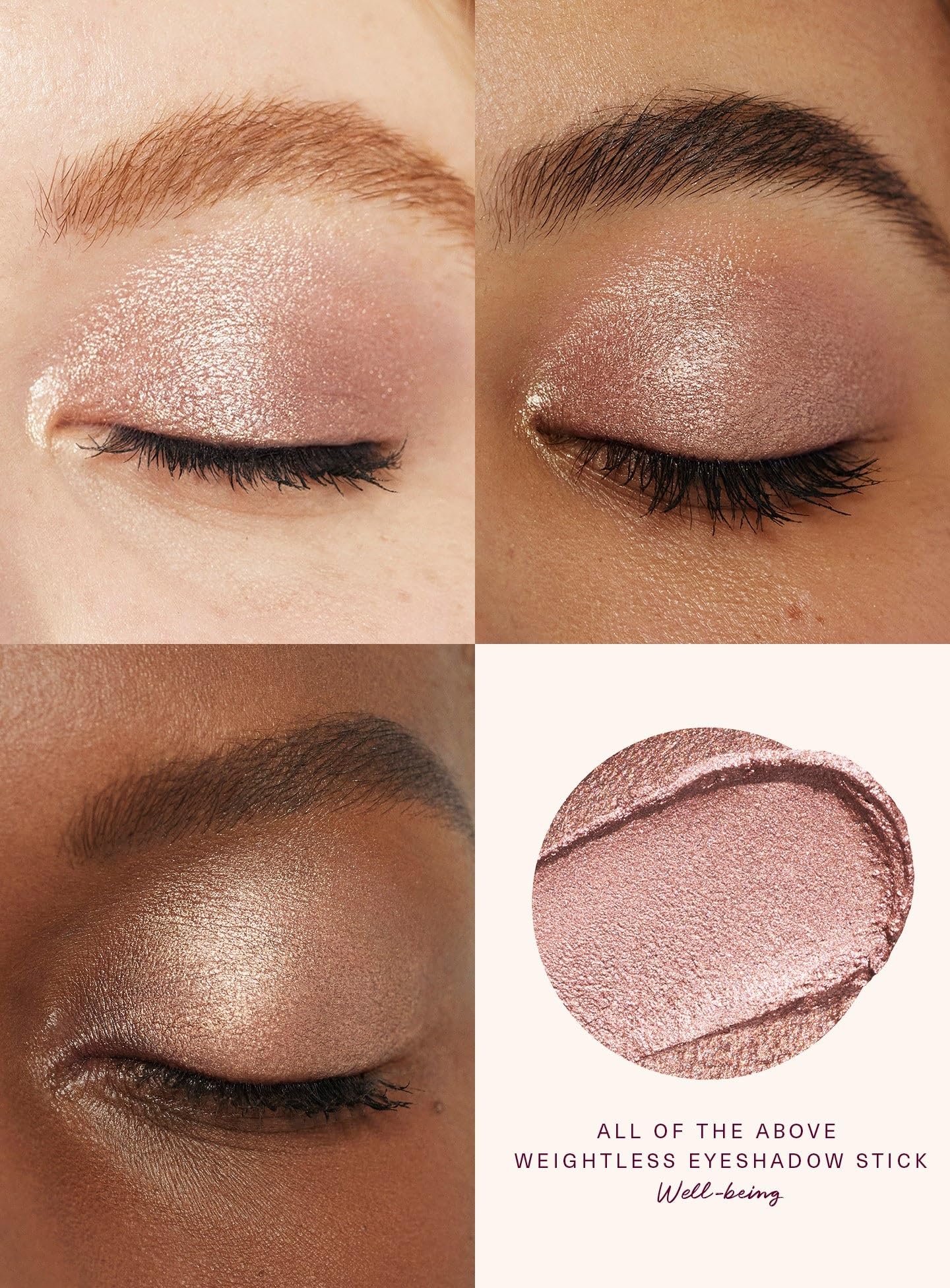 Rare Beauty All of the Above Well-Being swatch reveals creamy, blendable color