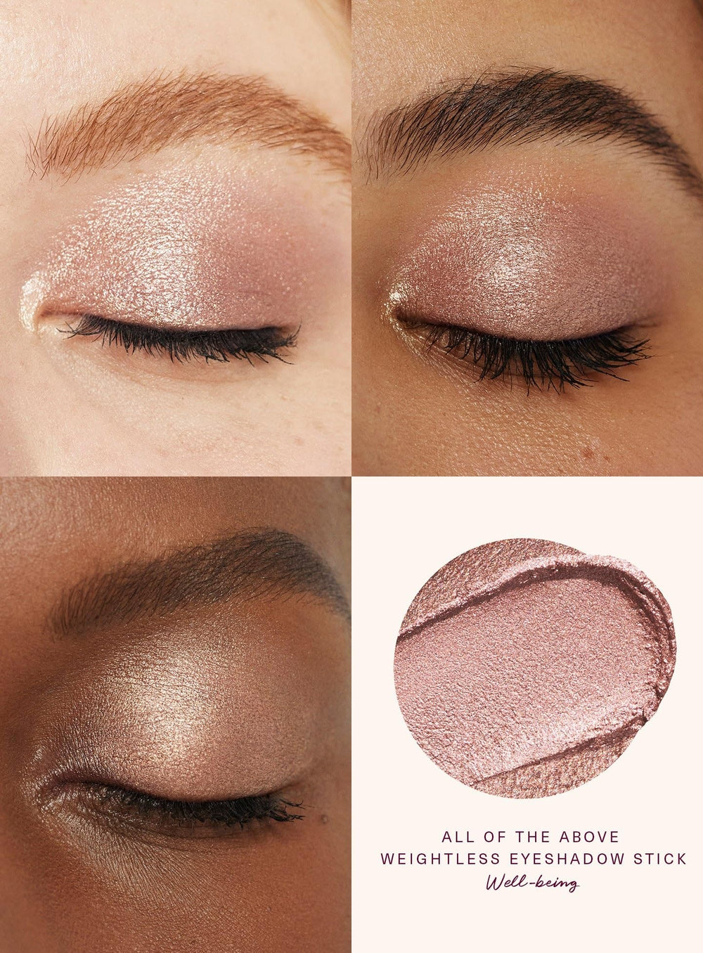 Rare Beauty All of the Above Well-Being swatch reveals creamy, blendable color