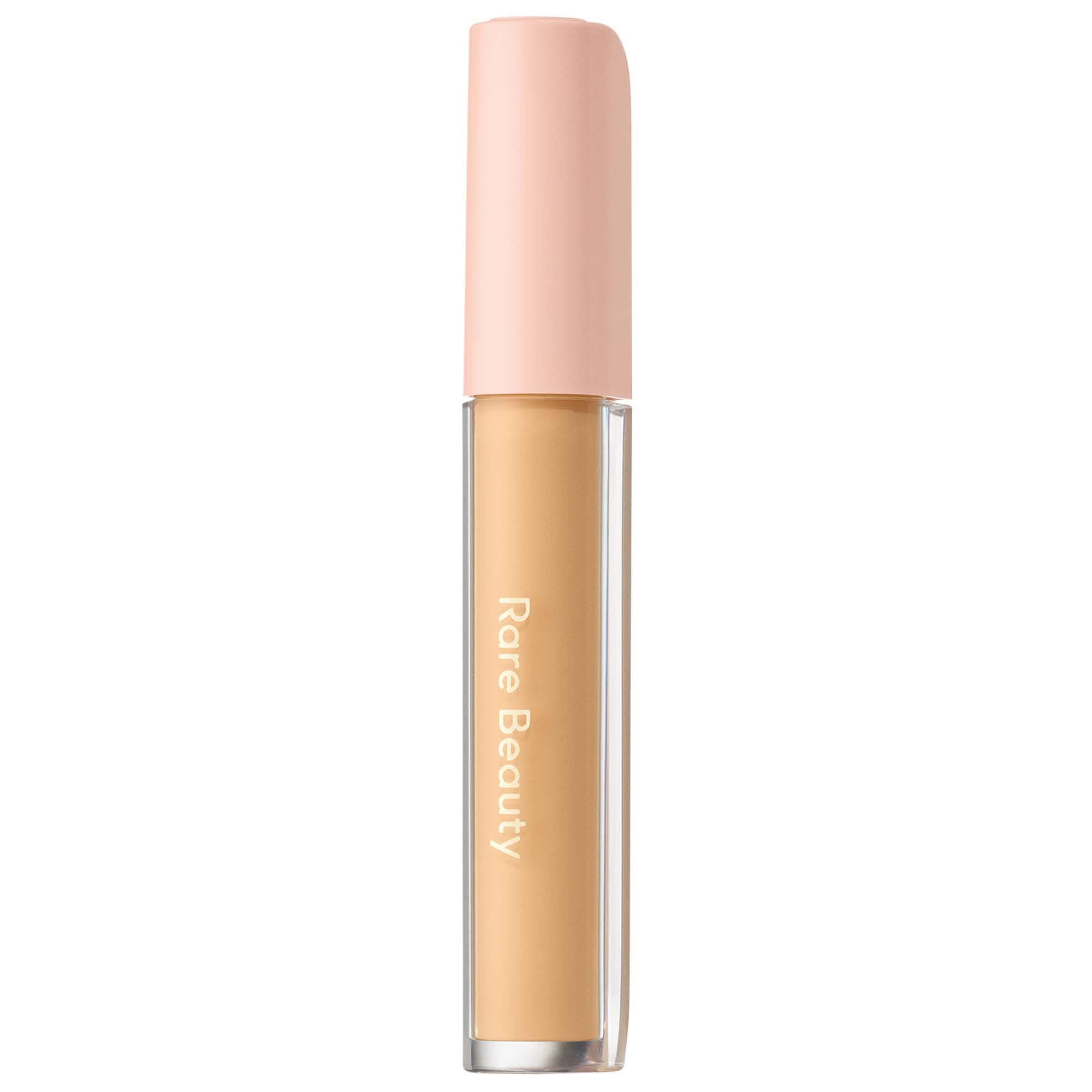 Rare Beauty Crème éclairante contour des yeux, emballage portable pour soin quotidien.