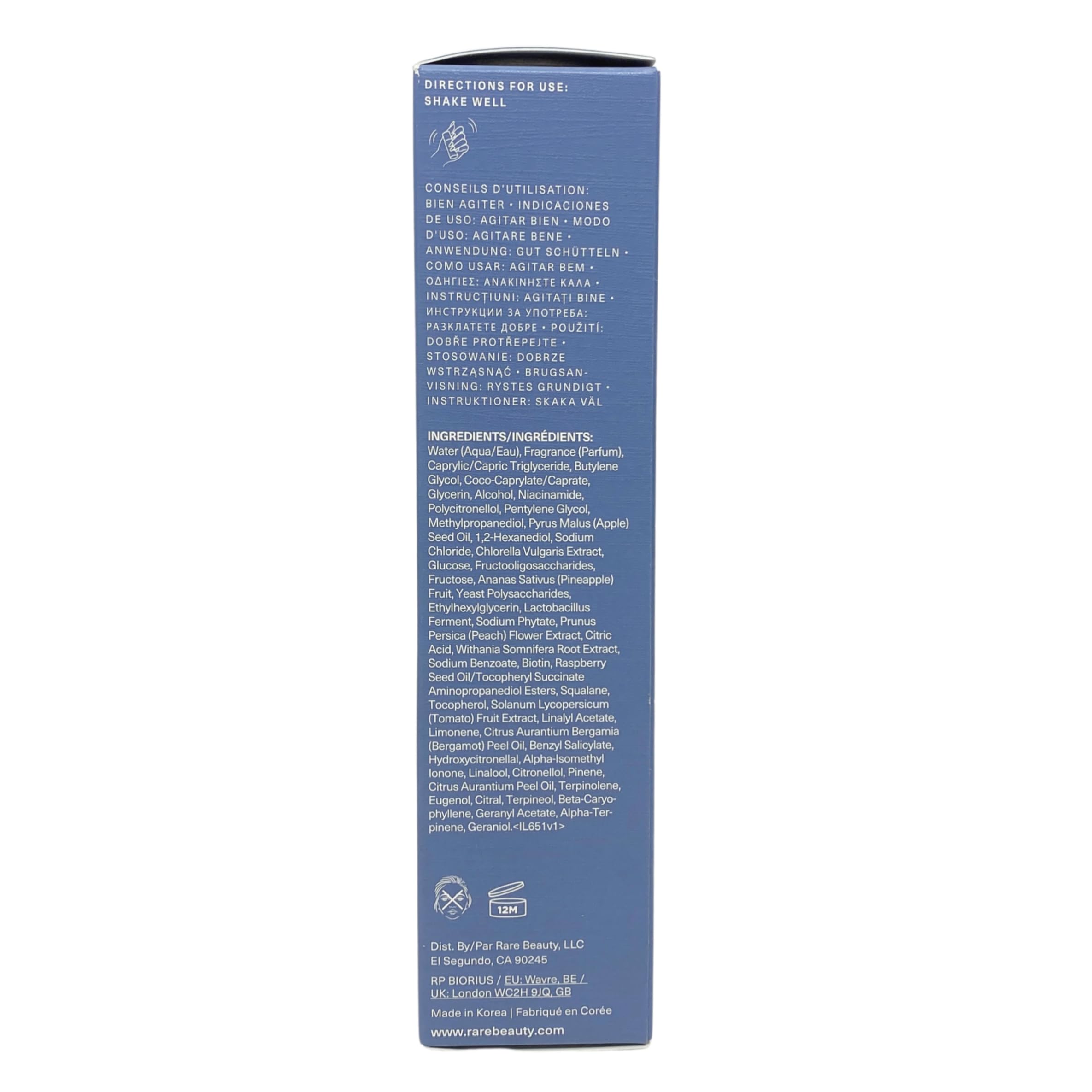 Rare Beauty Find Comfort mist 24h hydration promotes smoother skin and shinier hair.