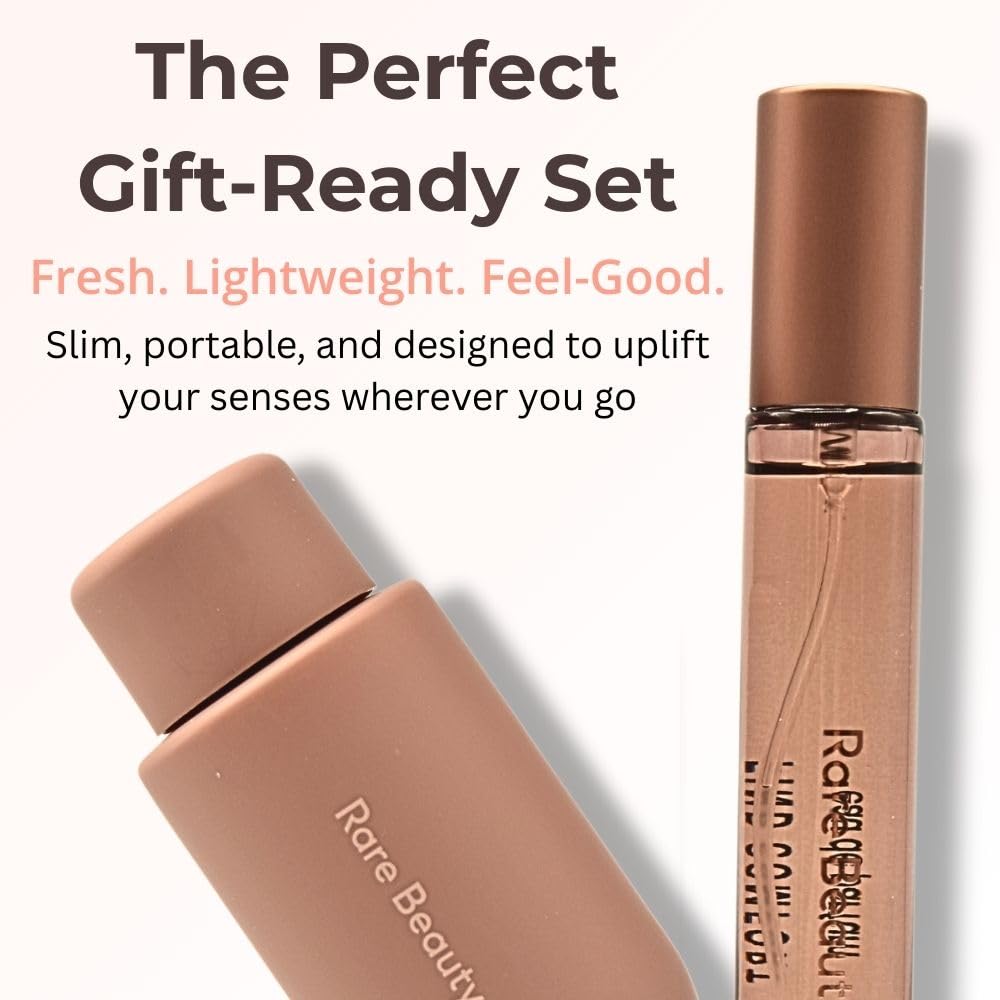 Rare Beauty Find Comfort set travel-friendly box enhances compact self-care on the go.