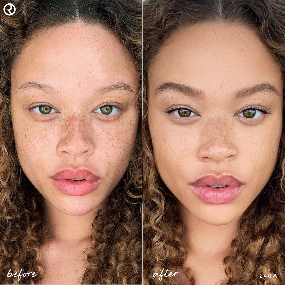 Rare Beauty Liquid Touch doe-foot applicator in use for effortless dot-and-blend coverage