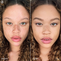 Rare Beauty Liquid Touch doe-foot applicator in use for effortless dot-and-blend coverage