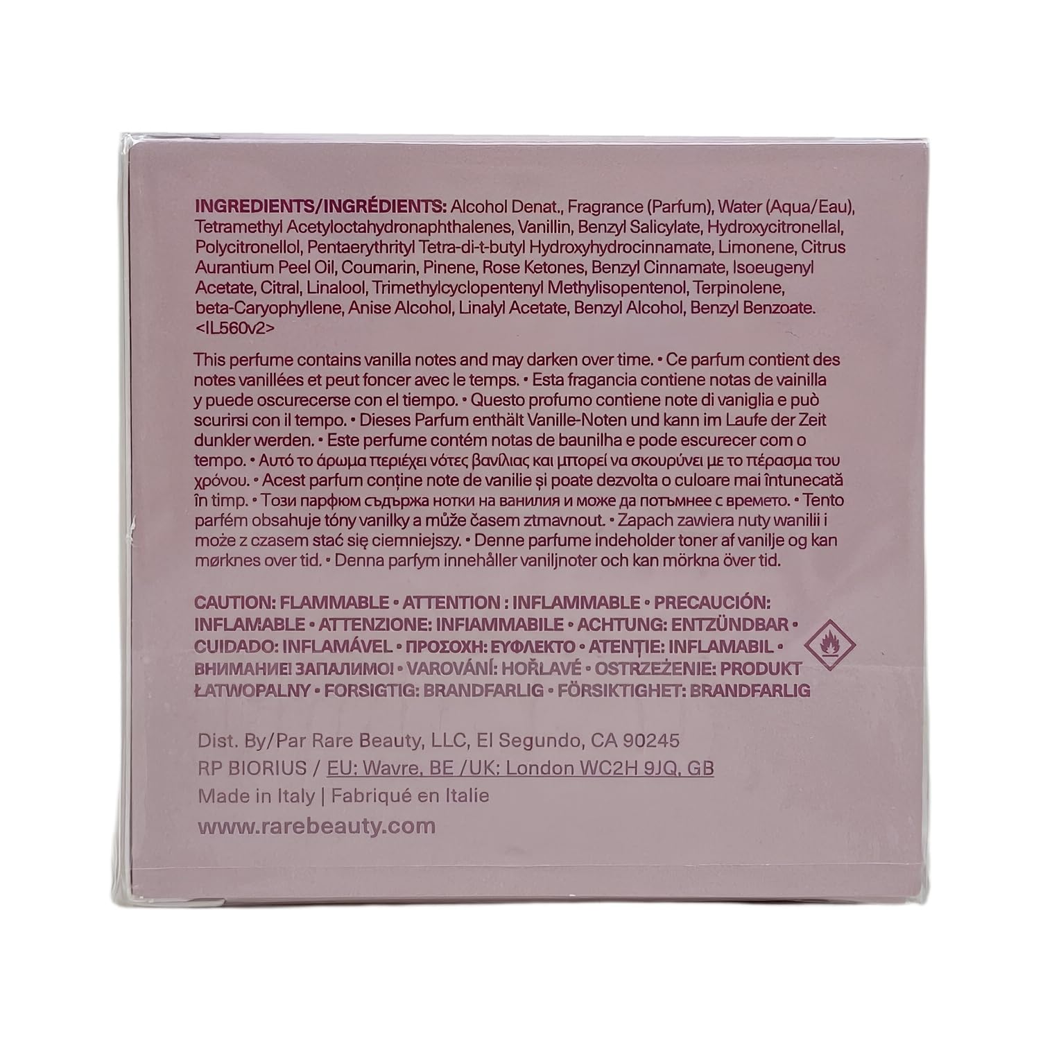 Close-up of Rare Eau de Parfum spray highlighting smooth sillage and versatility
