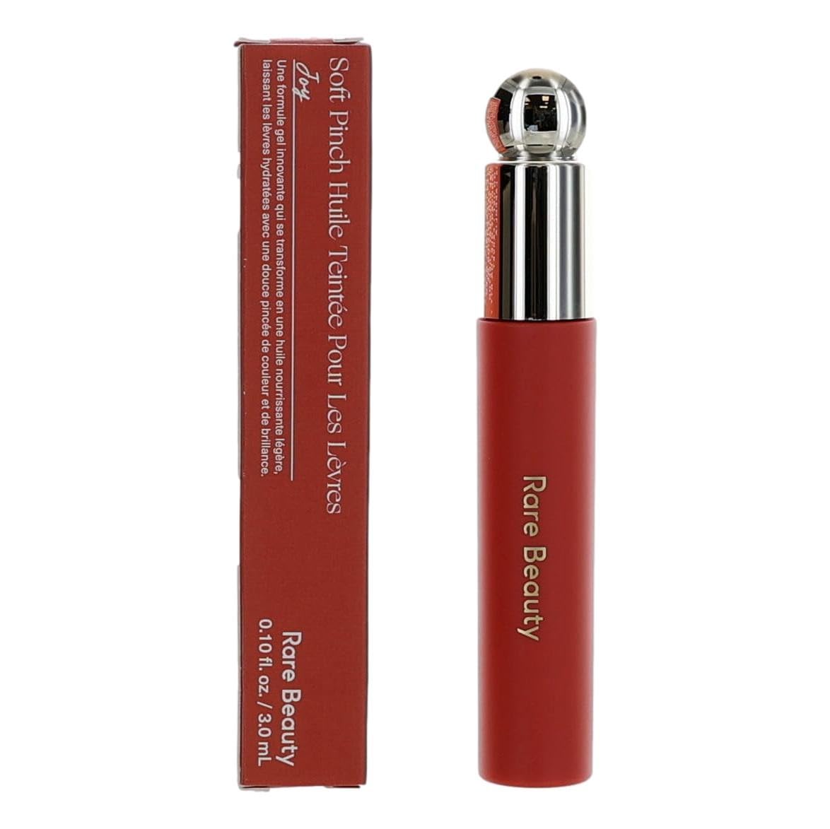 Rare Beauty Soft Pinch Lip Oil Joy bottle delivering hydrating, tinted shine and a kissable finish