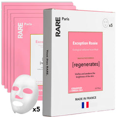 RARE Paris Exception Rosée sheet mask pack-5 delivering hydration for a radiant glow