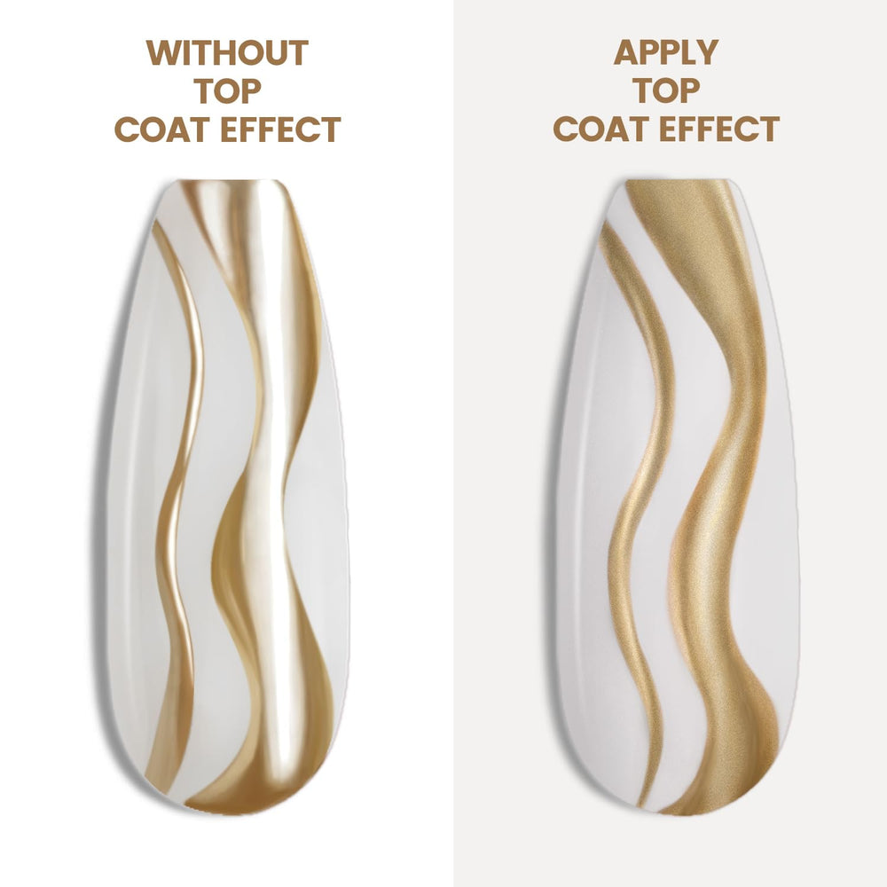 RARJSM 3D metallic gold nail art gel adds depth and shine.
