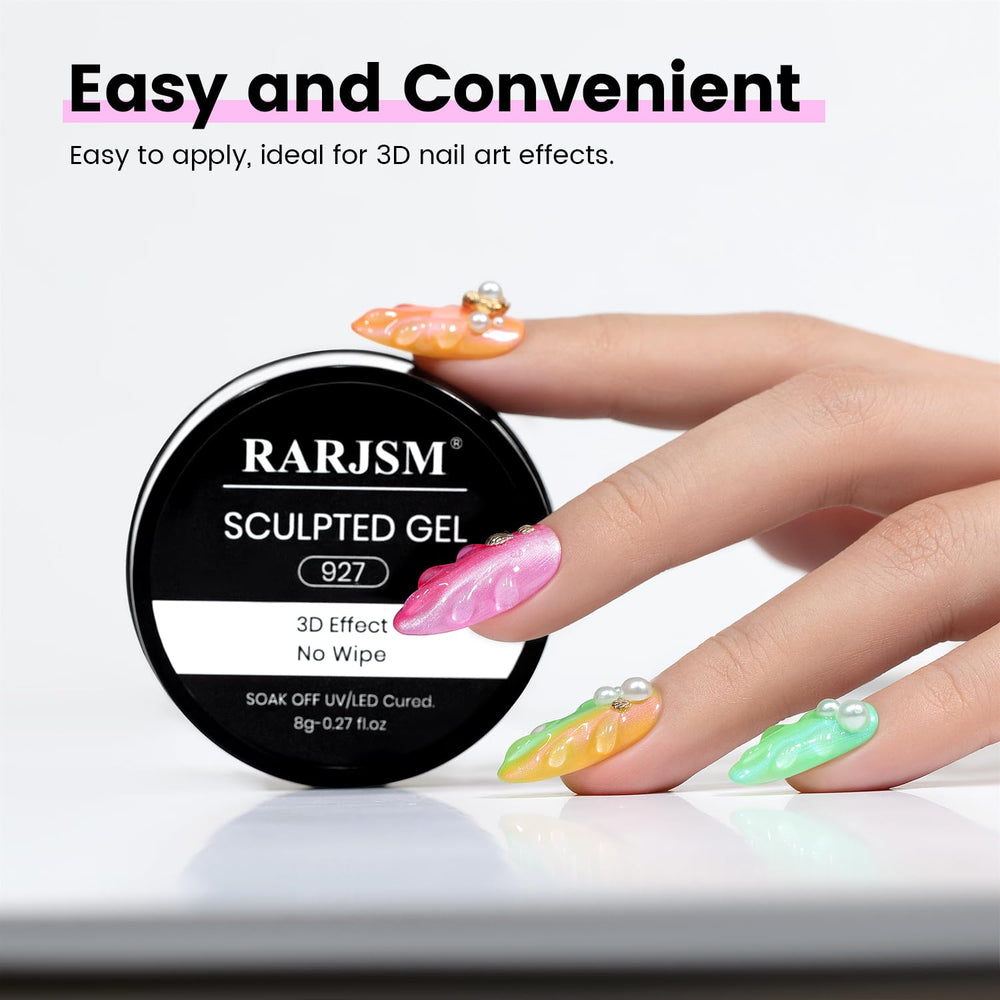 RARJSM 3D Sculpting Gel base for chrome powder application