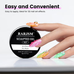RARJSM 3D Sculpting Gel base for chrome powder application