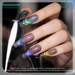 RARJSM 9D chameleon cat eye pink polish with magnetic shimmer for chic nail art