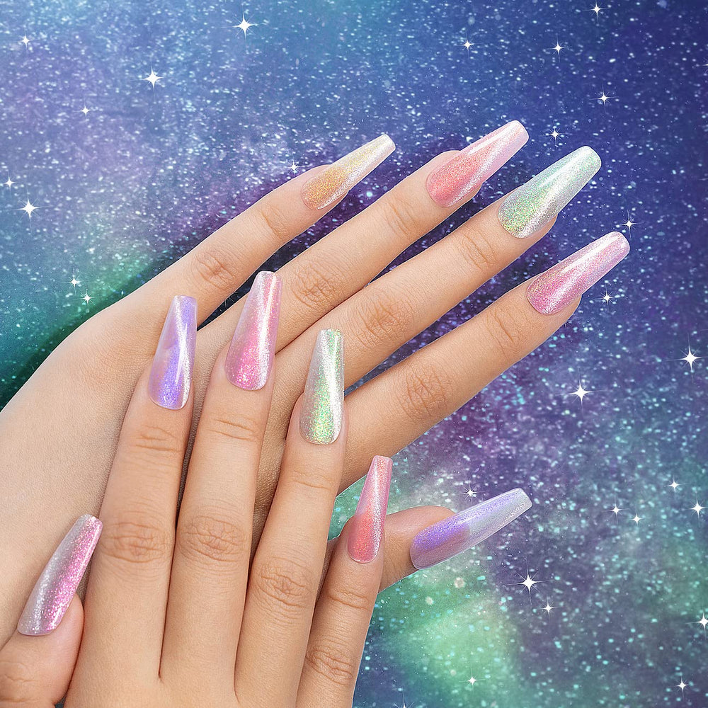 RARJSM Aurora Cat Eye purple bottle reveals galaxy-like depth on nails