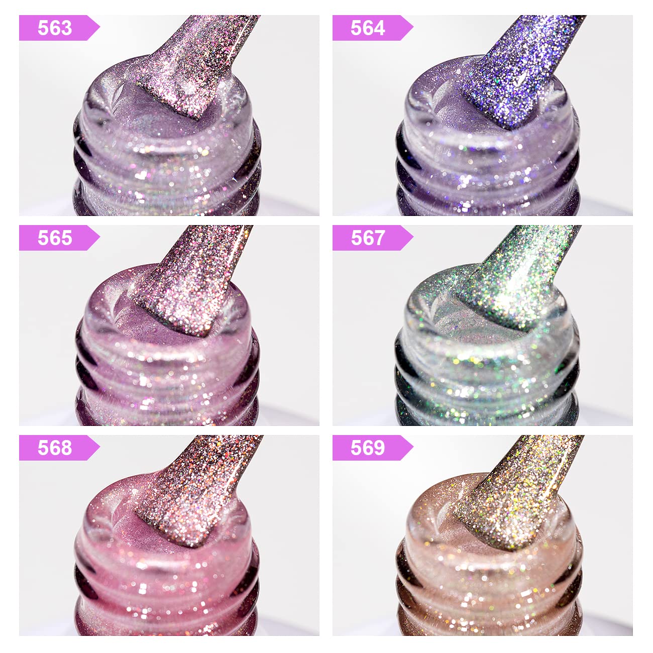RARJSM Aurora Cat Eye silver glitter bottle delivers reflective sparkle