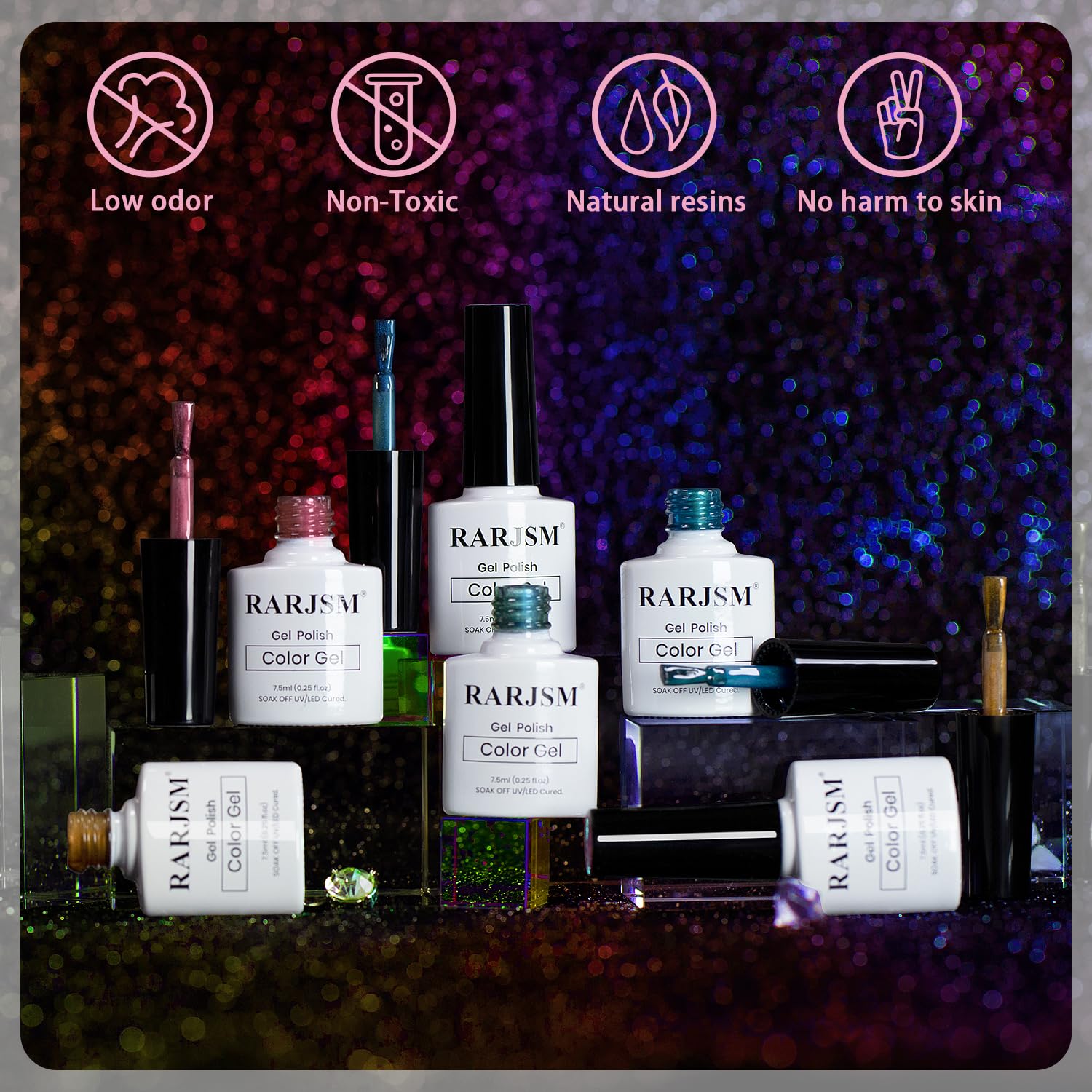 RARJSM Aurora nails being cured under LED lamp for salon-quality shine