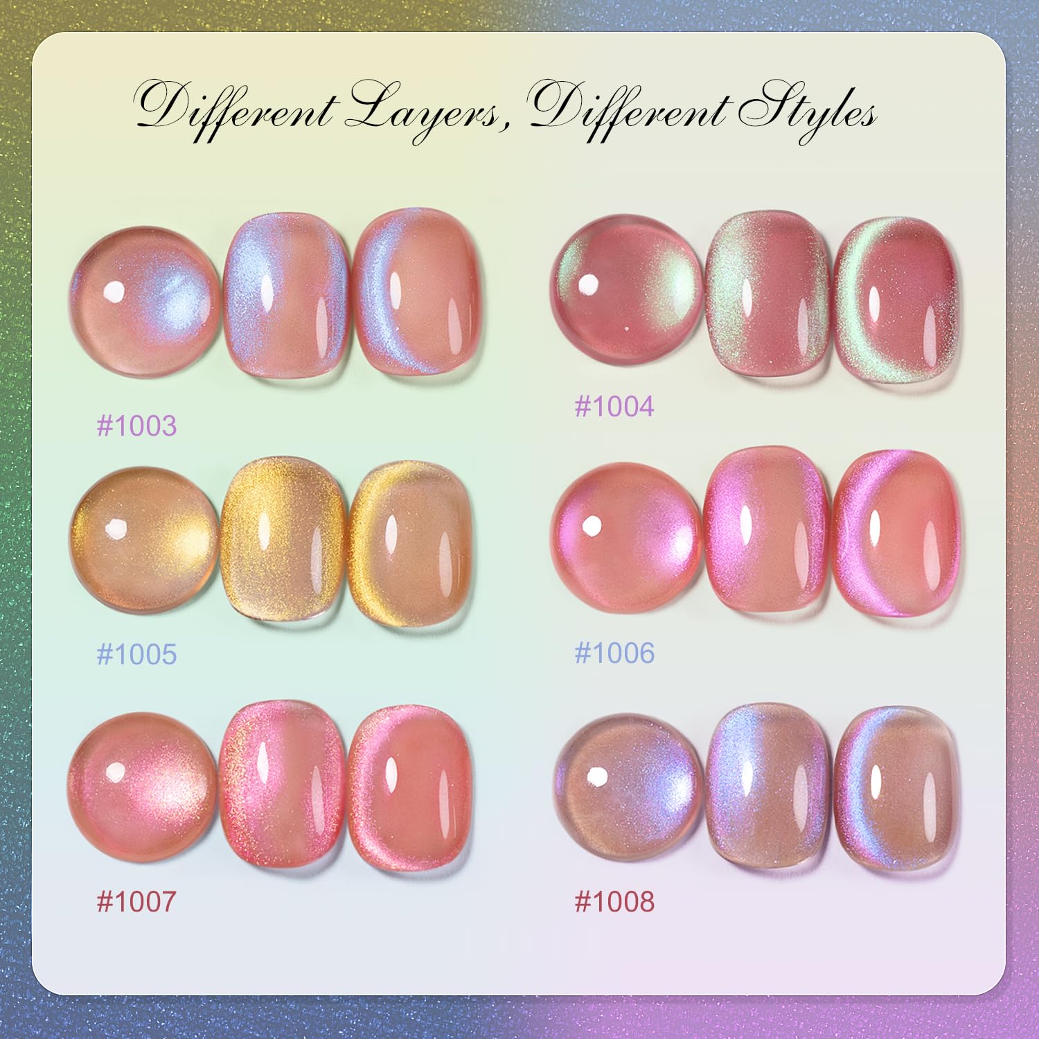 RARJSM Cat Eye multidimensional shift creates motion with every angle for unique nail art.