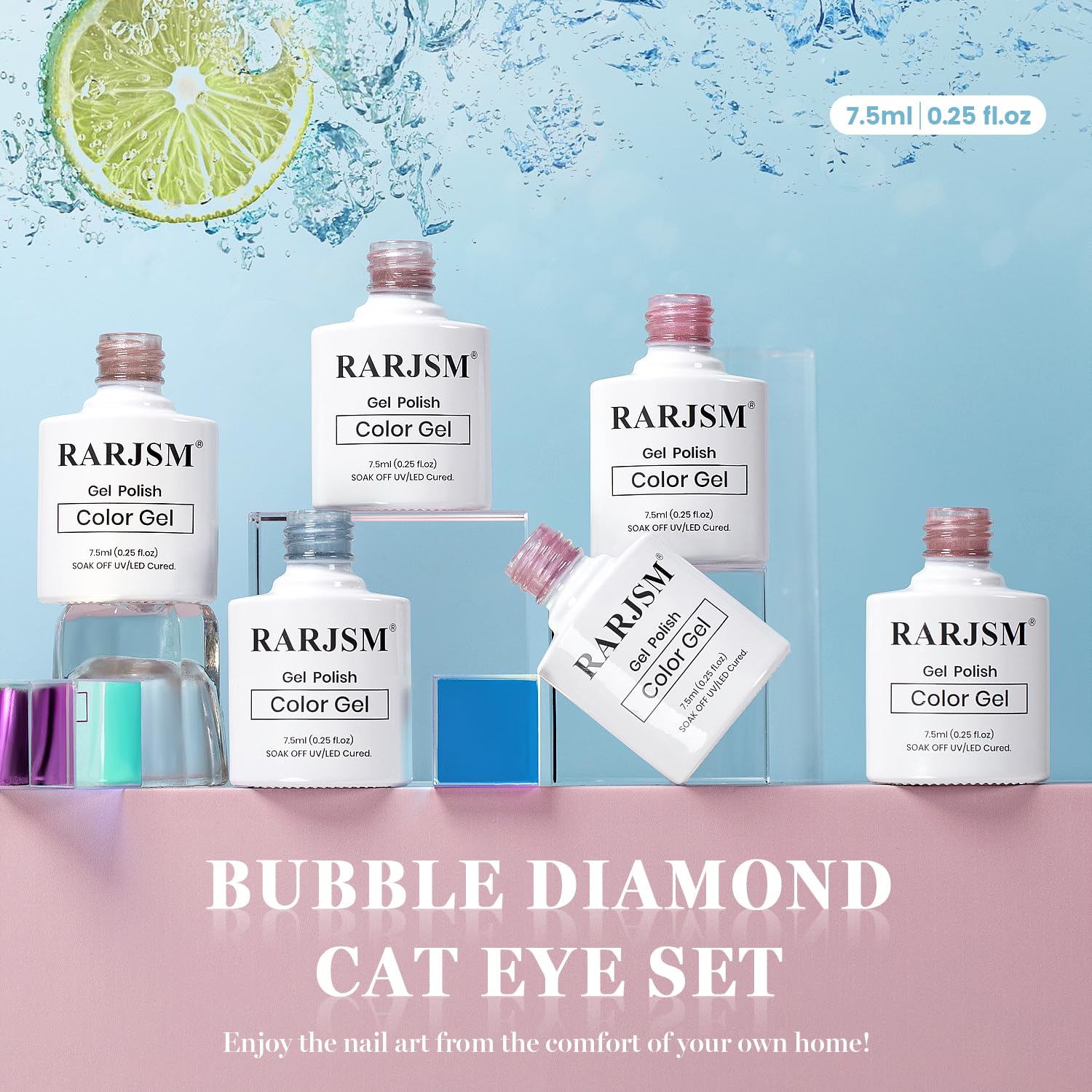 RARJSM cat eye nails in varied shades for fashion-forward hands