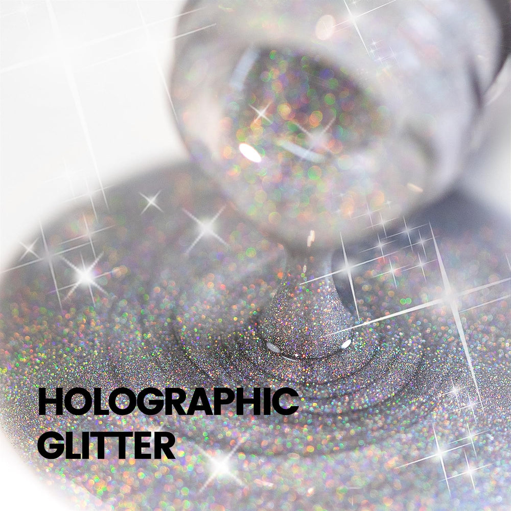 RARJSM 3D cat eye shift on nails with holographic rainbow sparkle