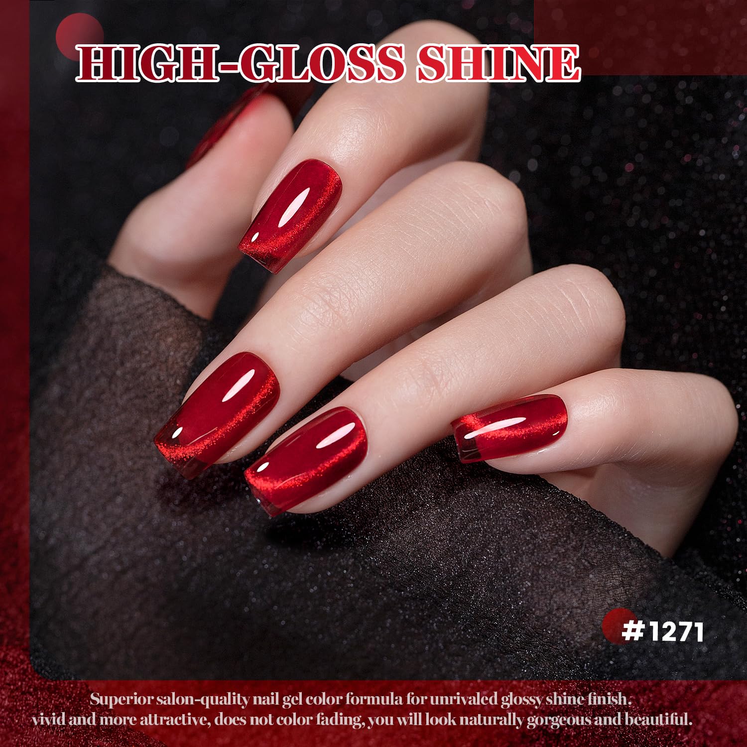 RARJSM Ceramic glitter polish bottle close-up highlights rich color and shine