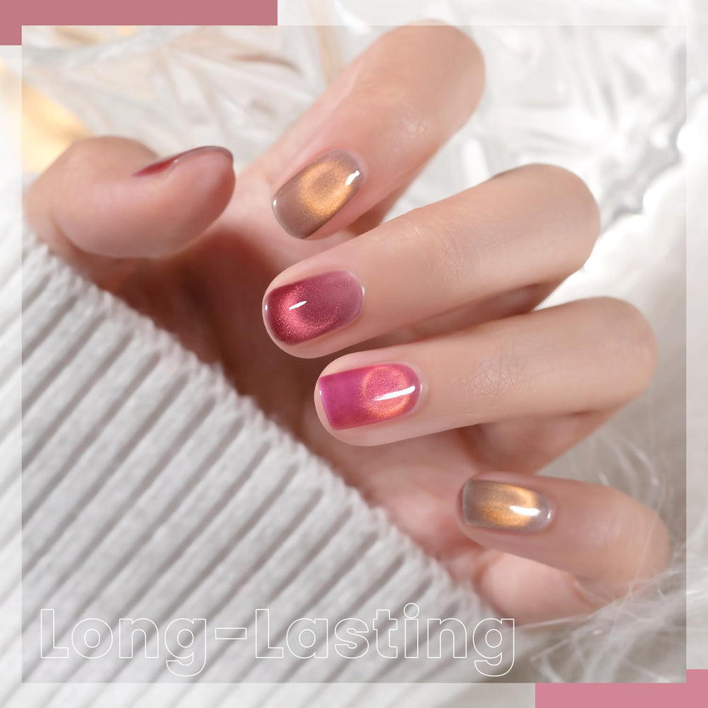 RARJSM Ceramics Glitter Cat Eye Gold polish with magnetic stick for easy design