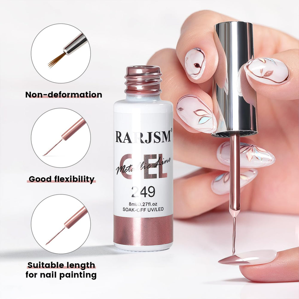 RARJSM chrome mirror effect nail polish enhances light-reflective nails.