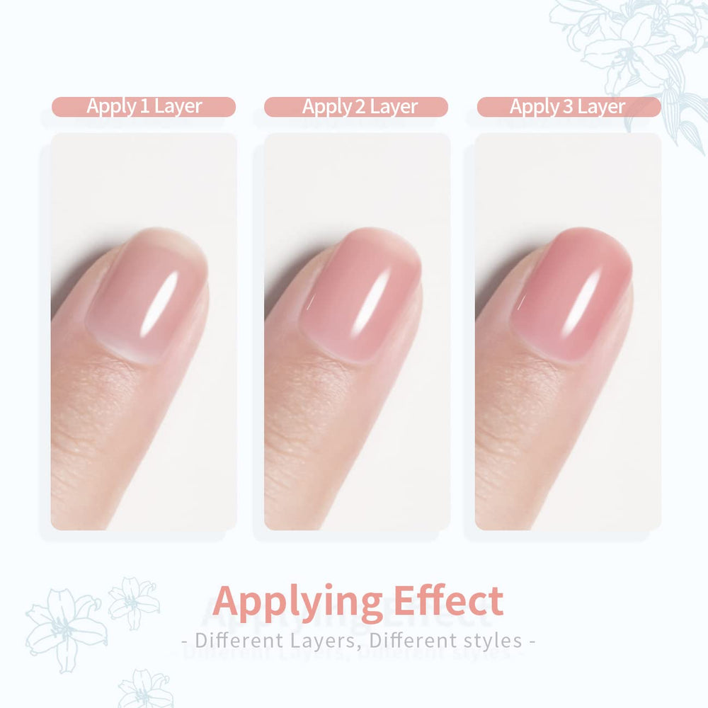 RARJSM clear milky gel polish for light, translucent nails
