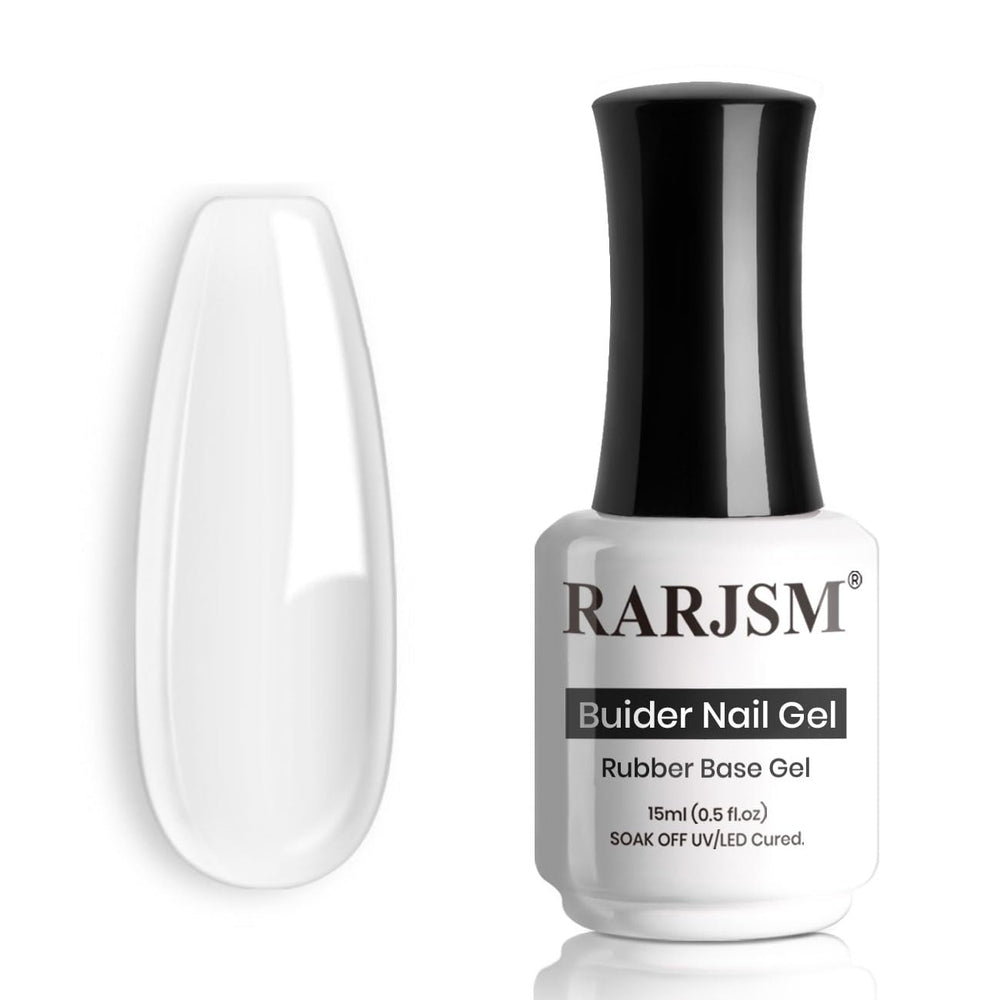 RARJSM clear rubber base gel bottle for strong adhesion and precise coverage.