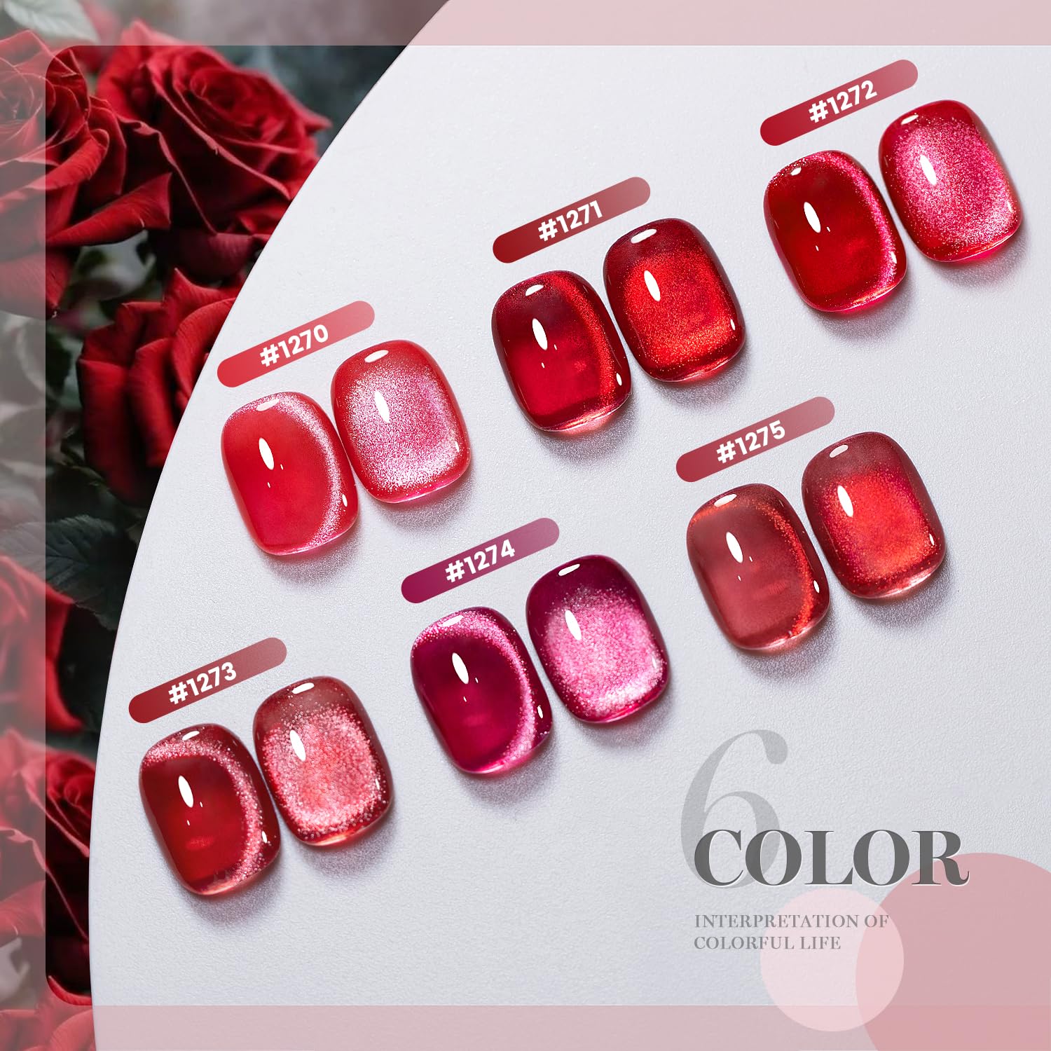 RARJSM Deep red burgundy shade demonstrates long-wear potential on nails