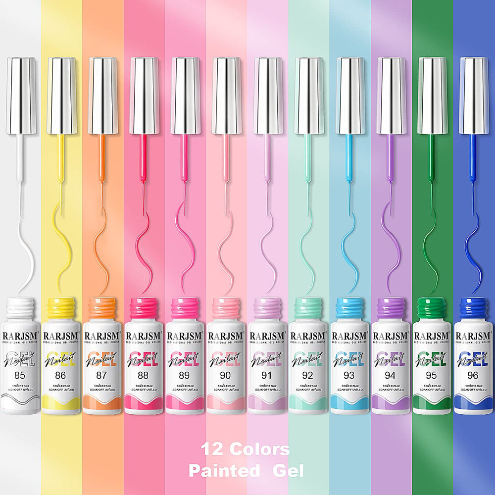 RARJSM slim brush close-up demonstrates precise line work for nail art