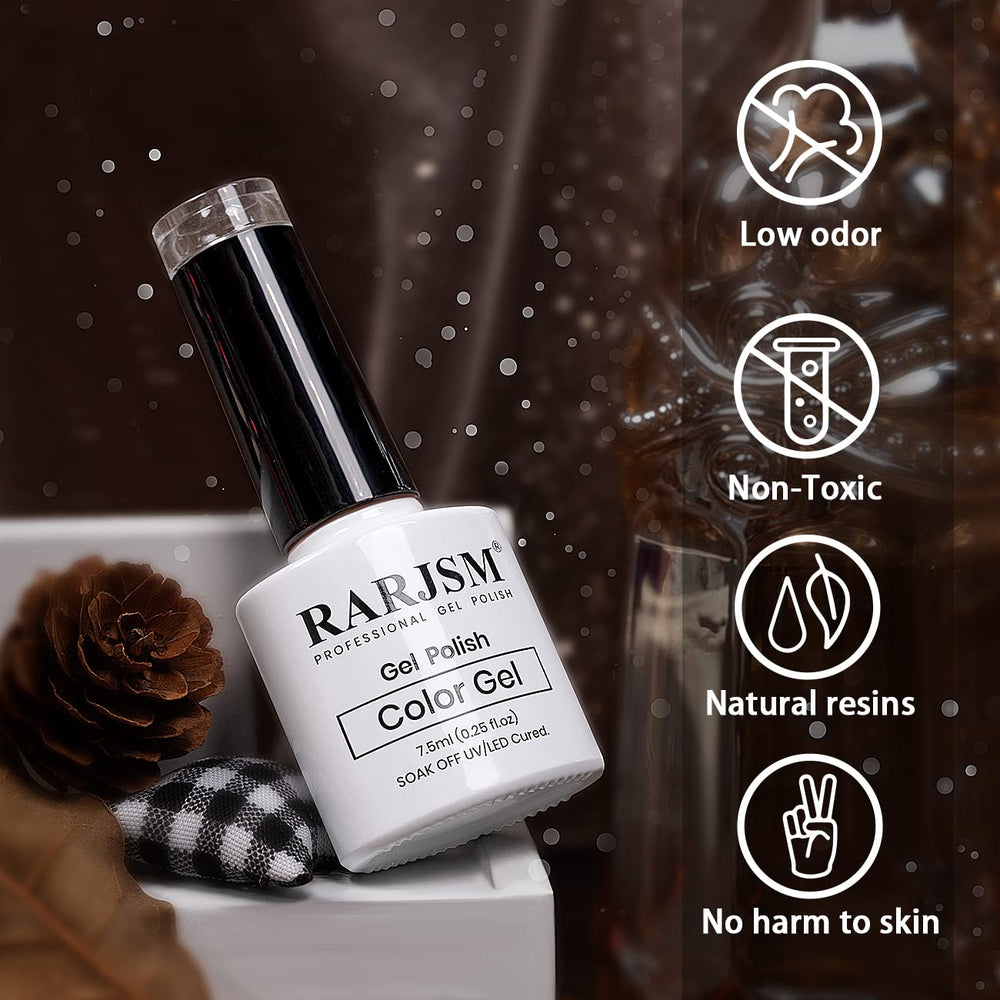 RARJSM manicure with glitter gel polish delivers dazzling shine.