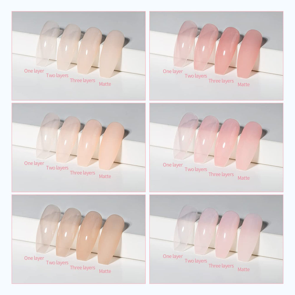 RARJSM glossy pale pink gel polish for delicate shine