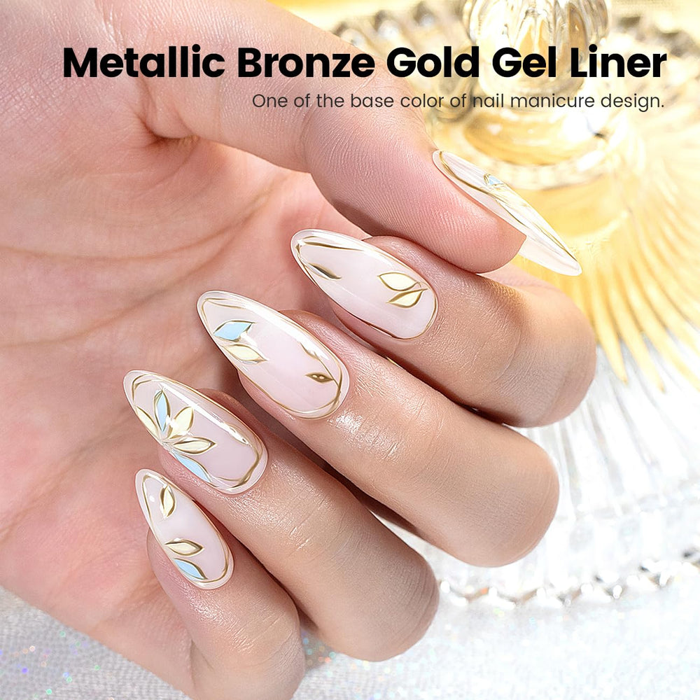 RARJSM gold chrome mirror finish gel option for high-shine nails.