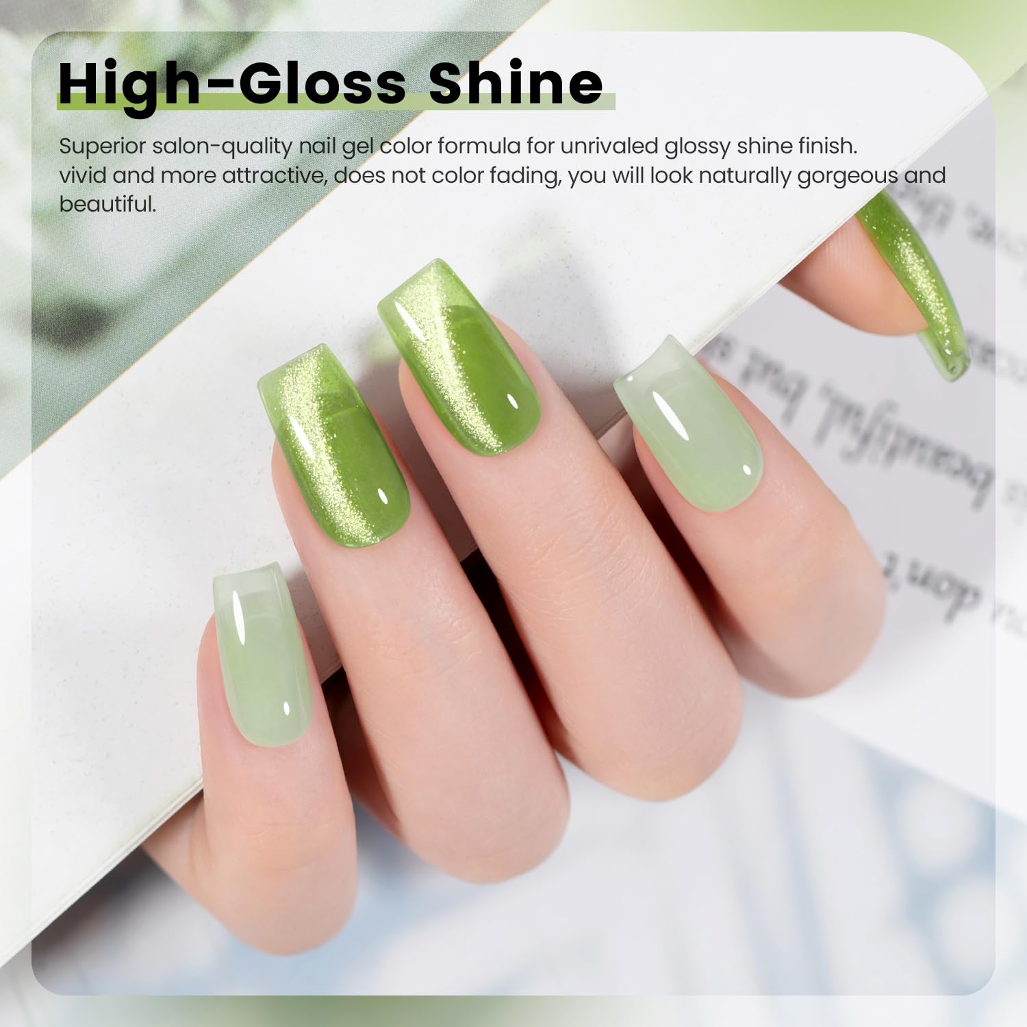 RARJSM sage green jelly swatch showing translucent layers and soft glow