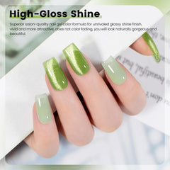 RARJSM sage green jelly swatch showing translucent layers and soft glow