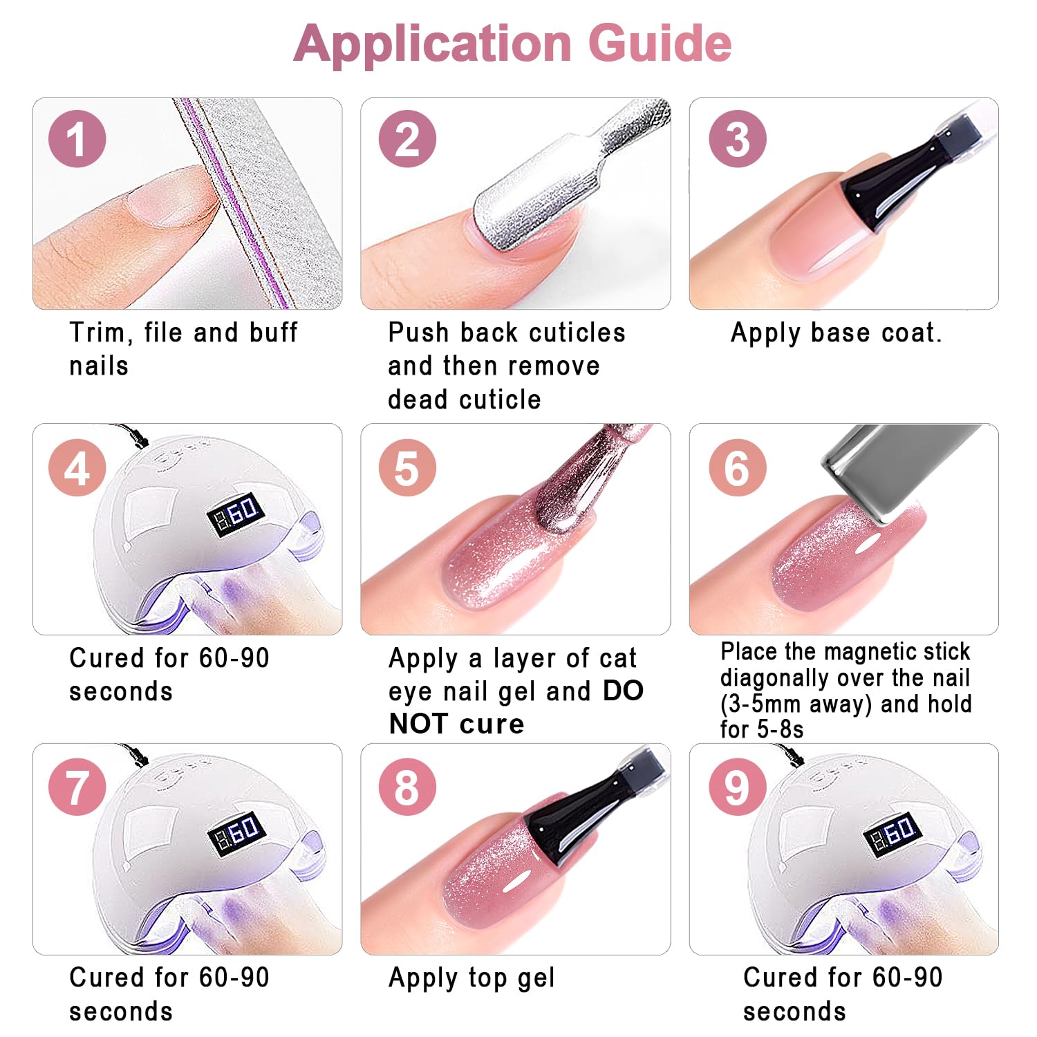RARJSM Home salon ready cat eye gel polish kit for LED UV curing