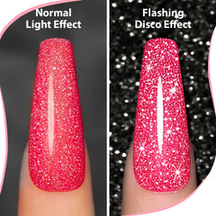 RARJSM hot pink glitter gel adds vibrant color for bold designs.