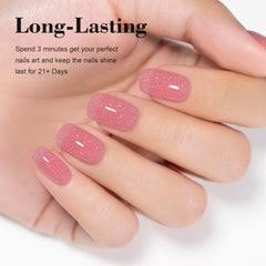 RARJSM iridescent glitter base adds rainbow shine to nails.