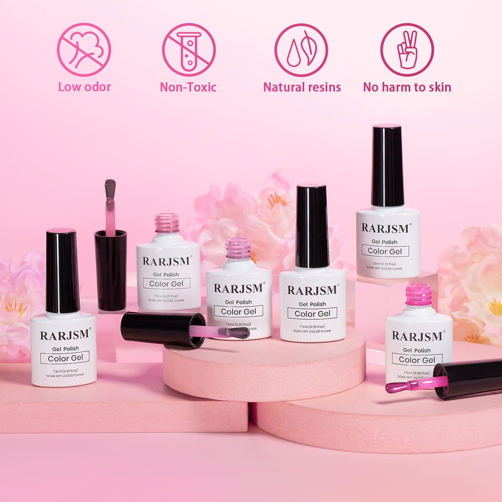 RARJSM nude pink layers create depth with jelly gel shades.