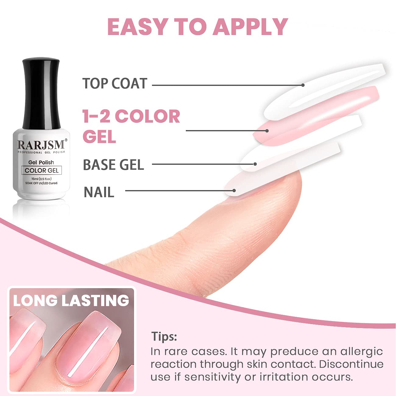 RARJSM low smell formula suitable for at-home nail applications.