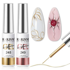 RARJSM bronze metallic chrome gel liner for bold chrome accents on nails.