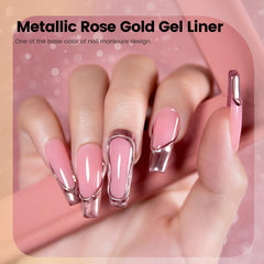 RARJSM chrome gel liner with built‑in thin brush for precise lines.