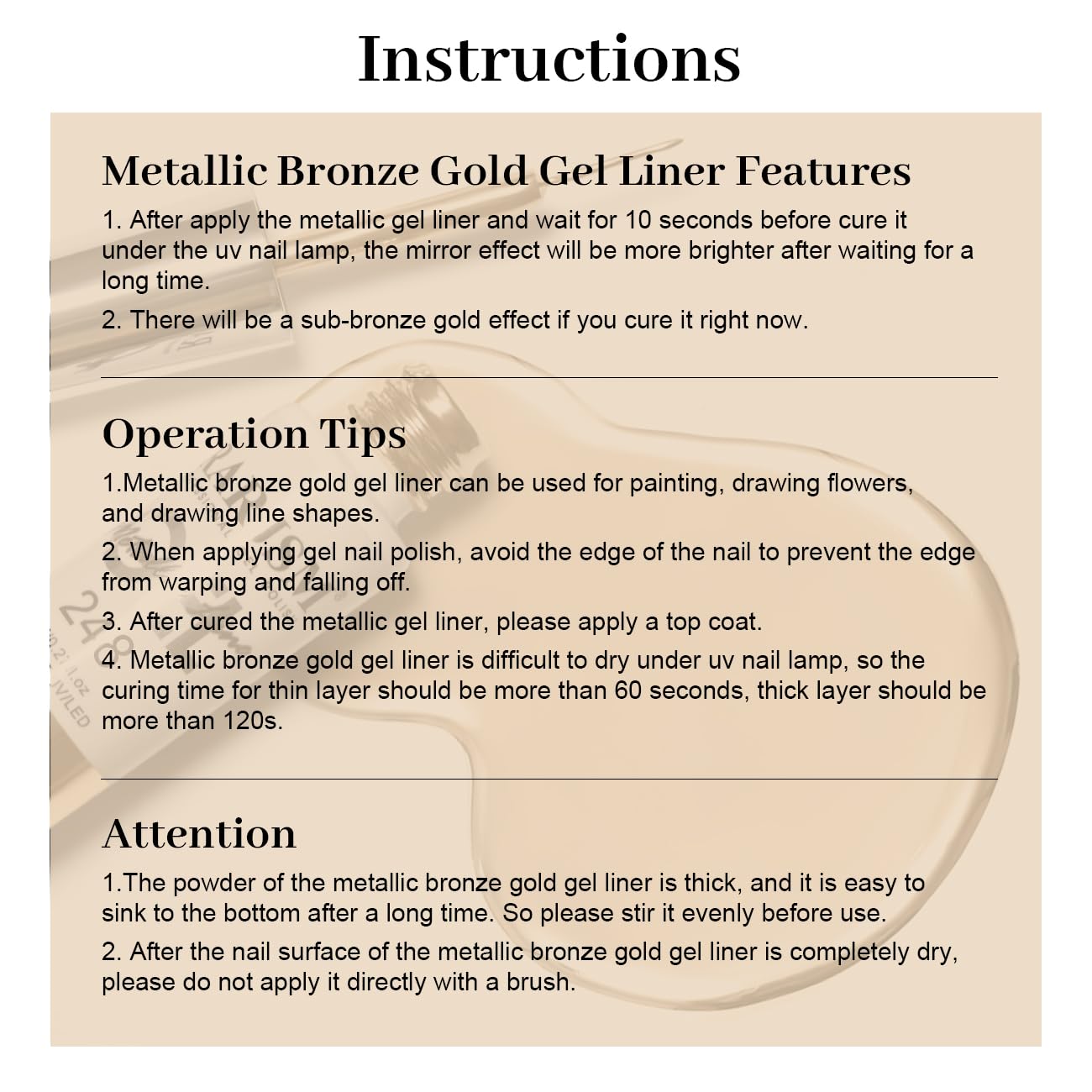 RARJSM gel liner safety note and patch test reminder