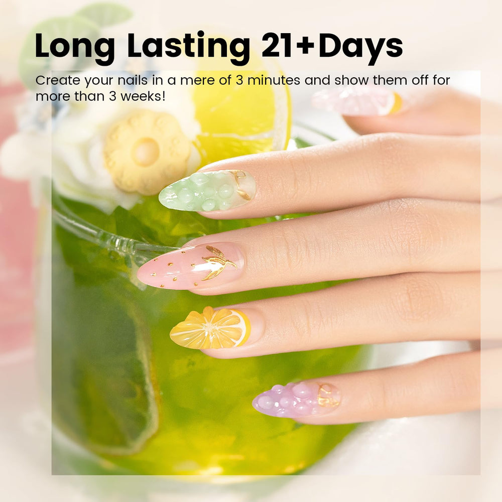 RARJSM nail charms adhesive gel secures gems and decorations firmly.
