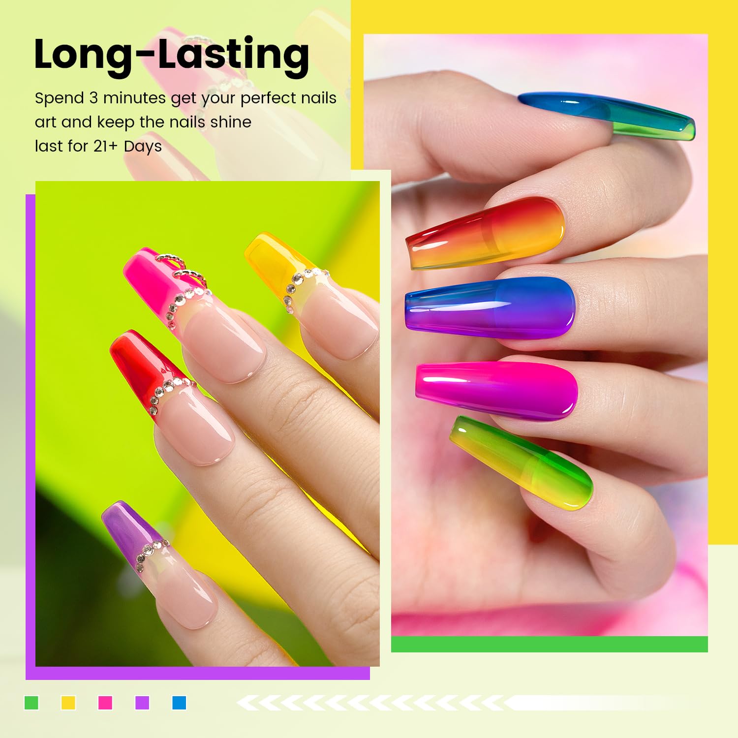 RARJSM Yellow neon jelly gel ideal for bright summer manicure.