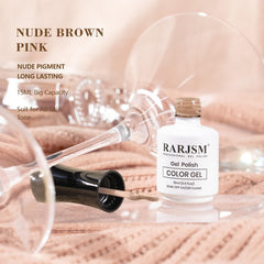 RARJSM Nude Gel Polish brush applying smoothly for even application
