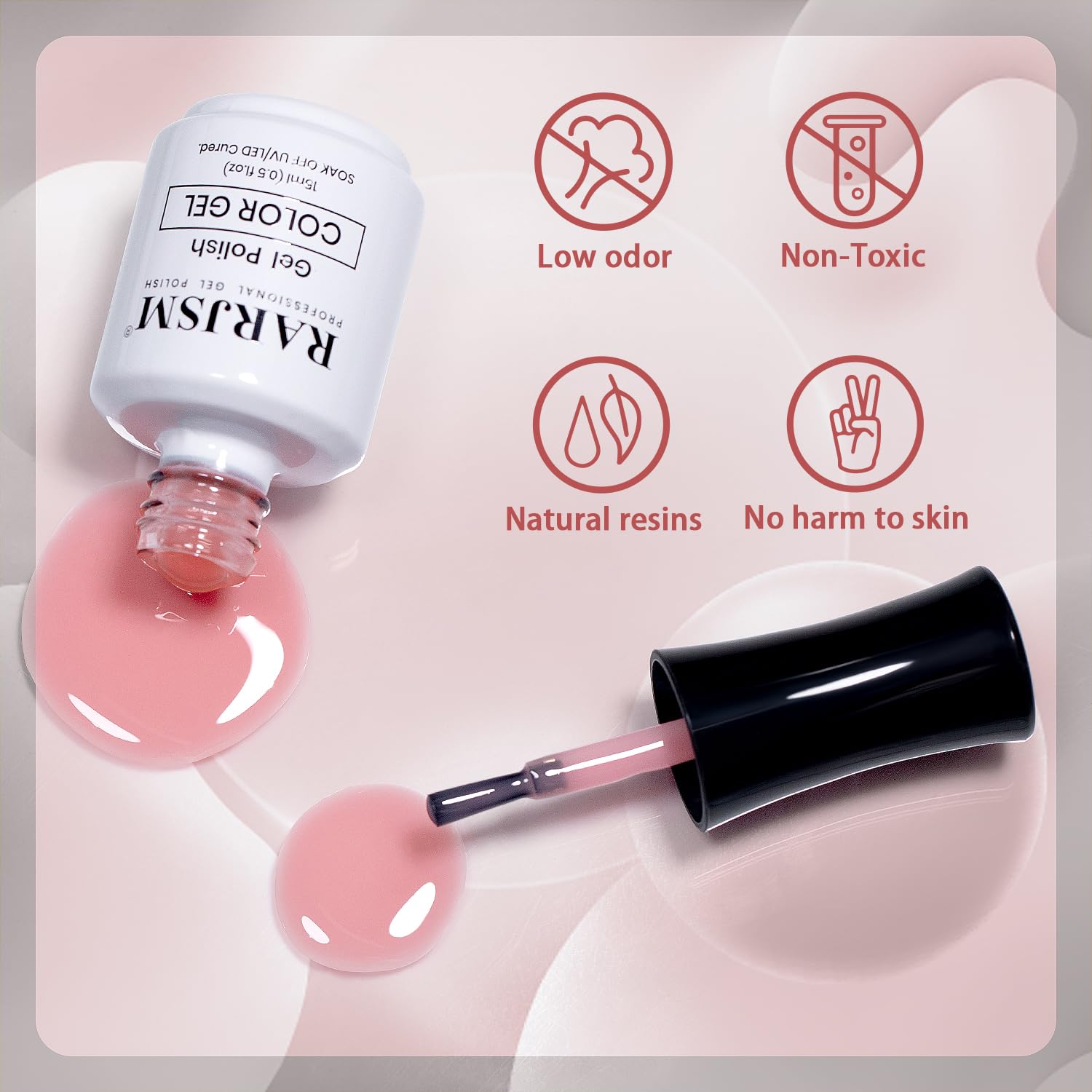 RARJSM ice jelly texture gel polish highlights sheer glow on nails.