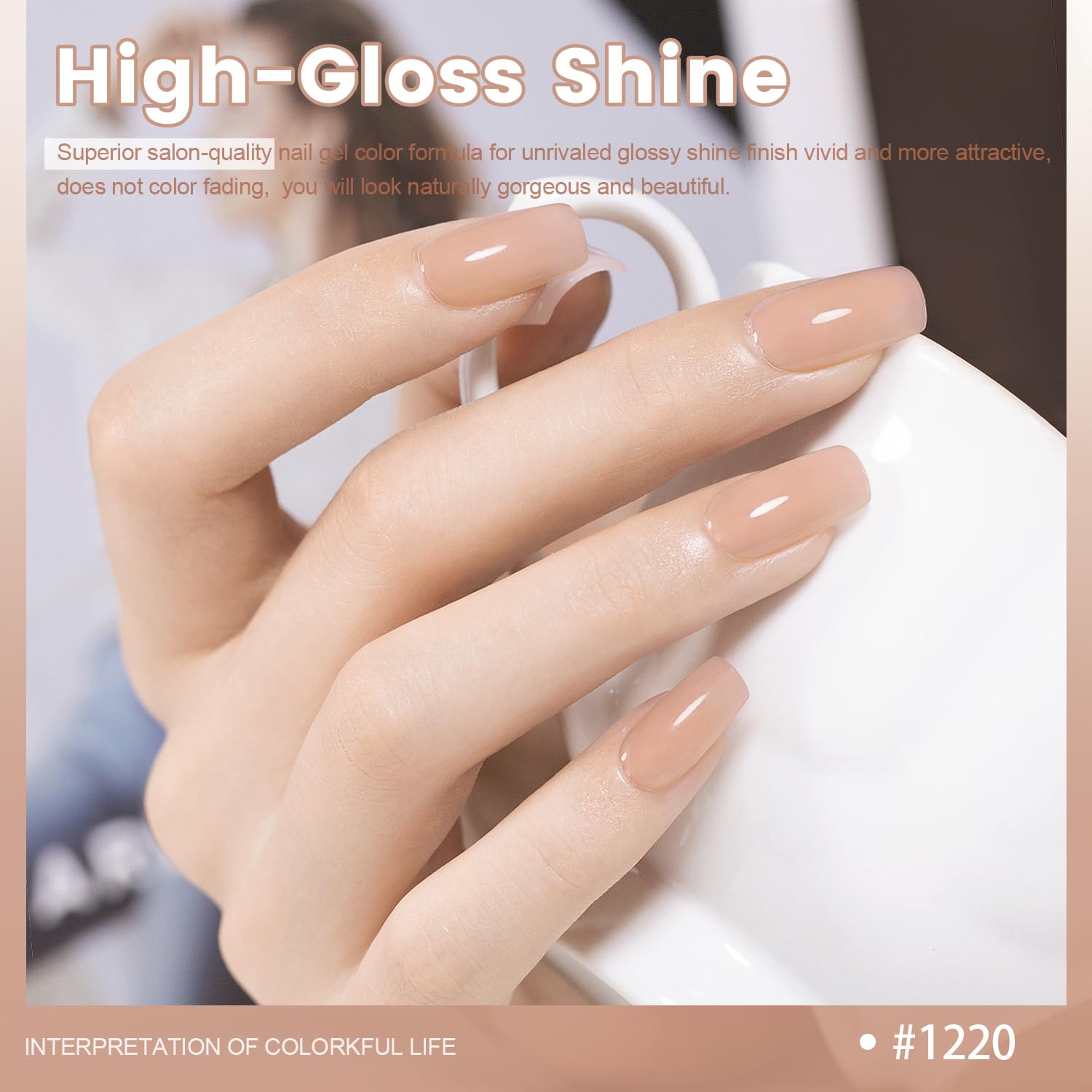 RARJSM nude pink nail art showing natural-looking coverage and subtle tone