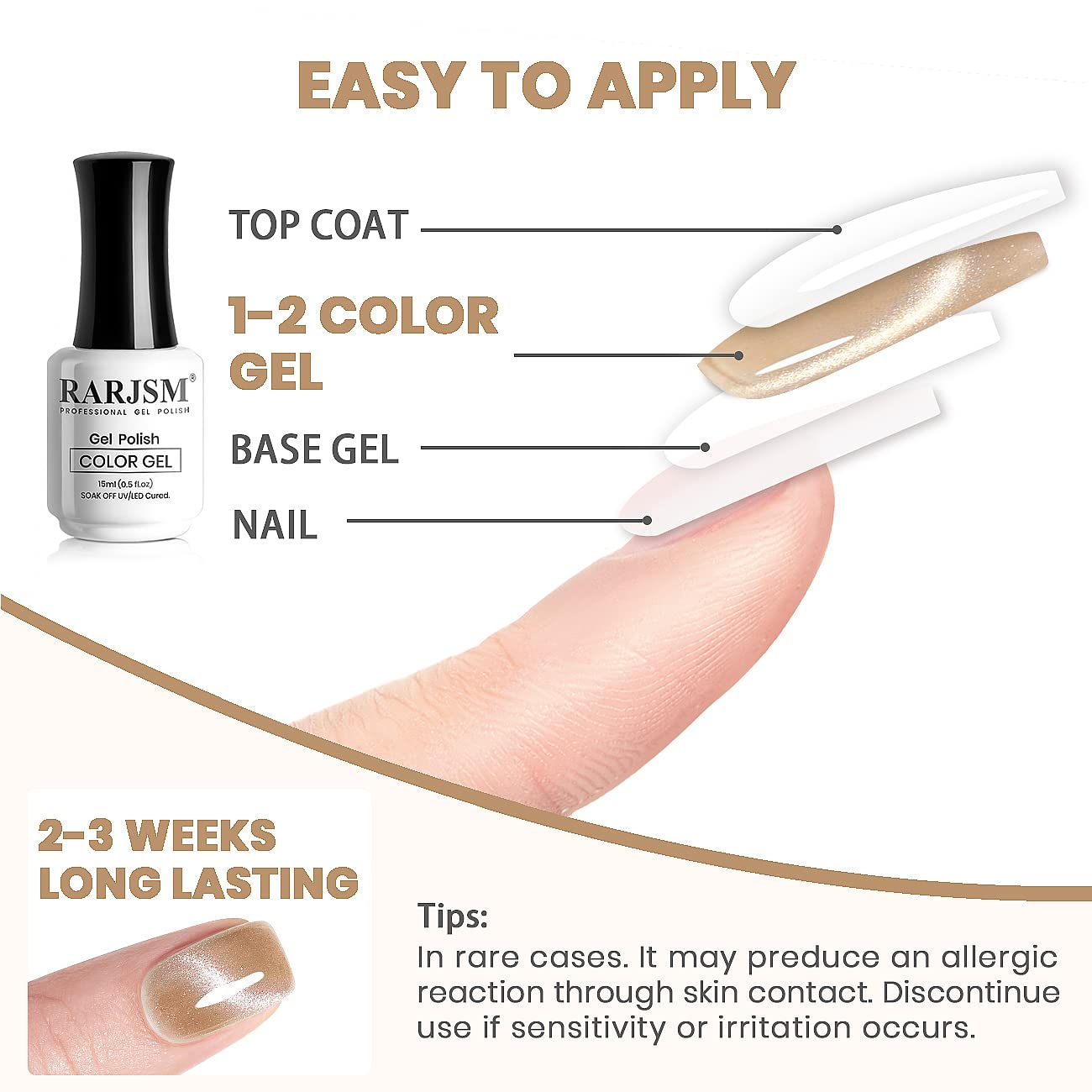 RARJSM Nude Under Glitter Gel highlights nude shade with subtle sparkle