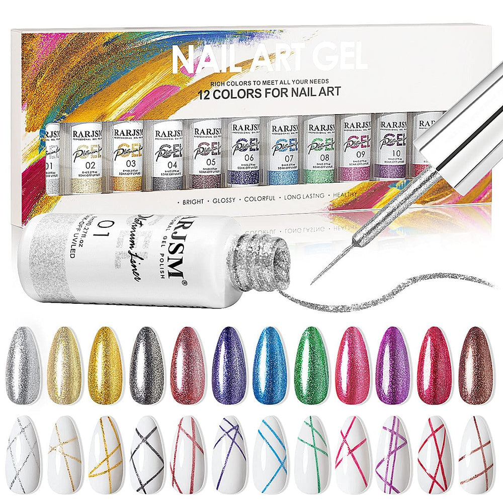 RARJSM Painted Gel Nail Polish Set bottles, ideal for versatile nail art designs