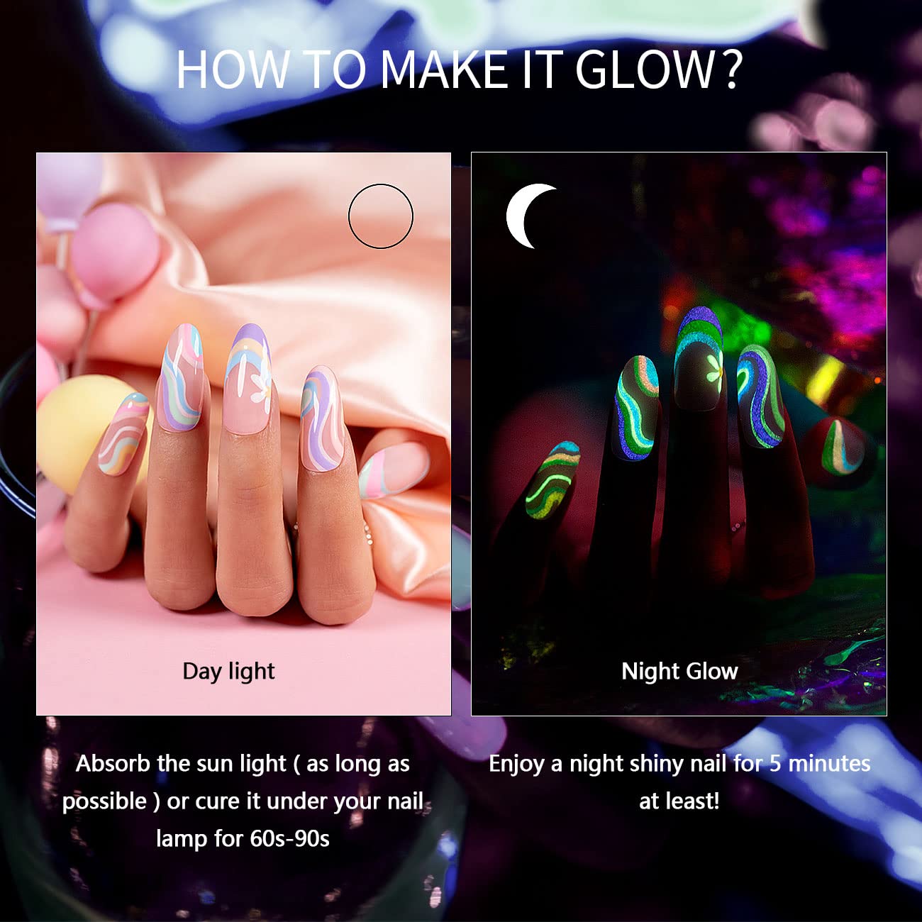 RARJSM Pastel Glow Colors Nail Art Set for soft daytime accents