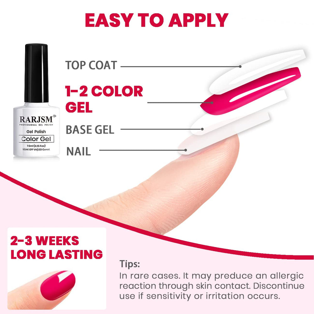 RARJSM sweet cherry hue provides bright manicure options.